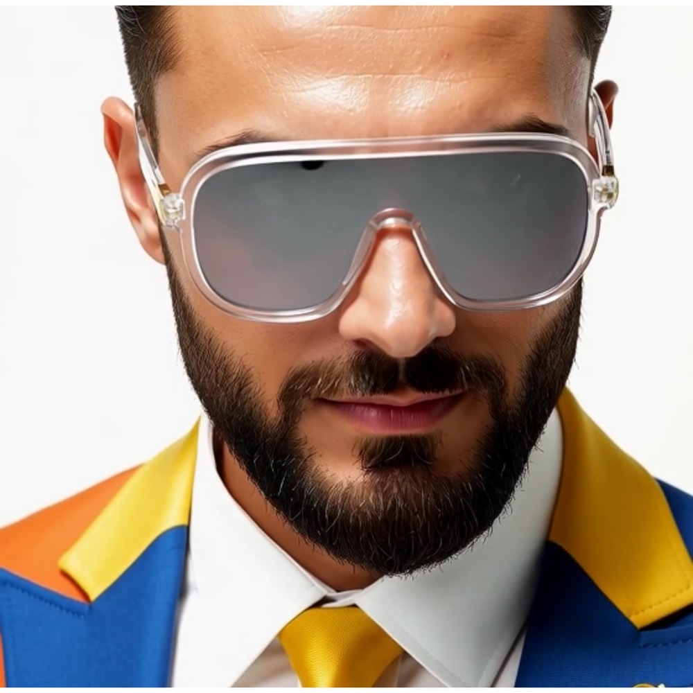 Sunglasses Silver Mirror Lens Outdoor Street Wear Trendy Shades Beach Festival